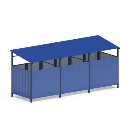 Навес контейнерной площадки для мусора (3 секции) МФ 55.02.02.3-03