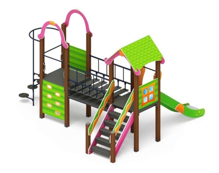 Детская игровая площадка Лукоморье ДИК 2.25.10-01.С H=1200, металлический скат