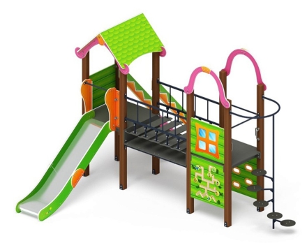 Детская игровая площадка Лукоморье ДИК 2.25.10-01.С H=1200, металлический скат