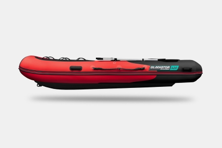 Gladiator RIB 420 AL Красно-черный моторная лодка ПВХ Жесткое дно (морской алюминий), киль