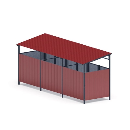 Навес контейнерной площадки для мусора (3 секции) МФ 55.02.02.3-04