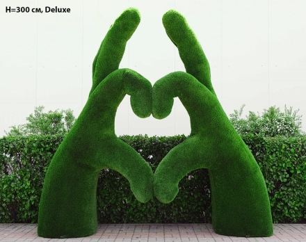 Топиари стела Ладони-сердце, h=300 см - газон Deluxе/Deluxe Green