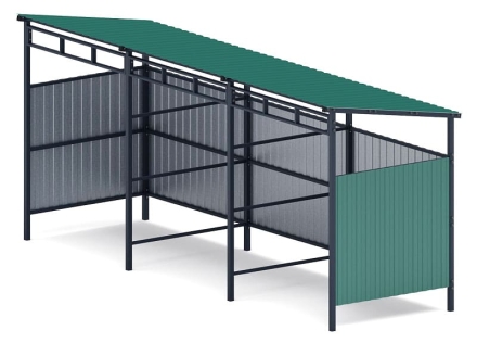 Навес контейнерной площадки для мусора (3 секции) МФ 55.02.03.3-01