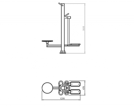 Уличный тренажер TORUDA &quot;Твистер стоя + Хипс&quot;