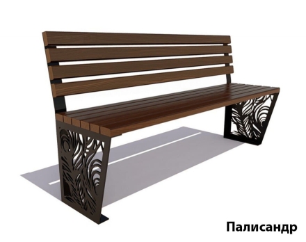 Парковая скамейка Павлин, Лиственница (без подлокотников) 2,5 м