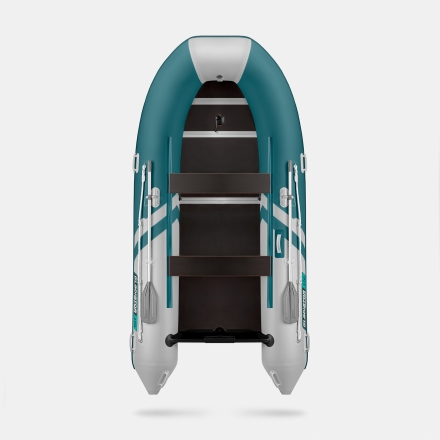 GLADIATOR B 370 LIGHT B Морской зеленый-белый моторная лодка ПВХ Фанерный пайол