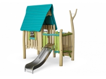 МФ 8.702.01 Домик из дерева с волнообразной крышей и горкой