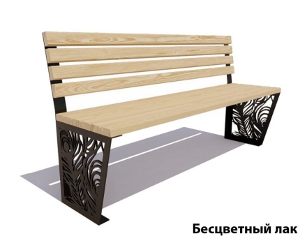 Парковая скамейка Павлин, Лиственница (без подлокотников) 1,5 м