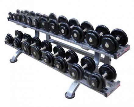 Гантельный ряд «PROFIGYM» обрезиненный, от 3,5 до 26кг ГП-023 
