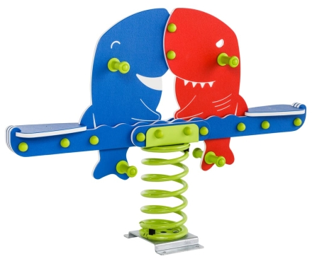 Качалка на пружине Shark twins для детской площадки - Плоское крепление