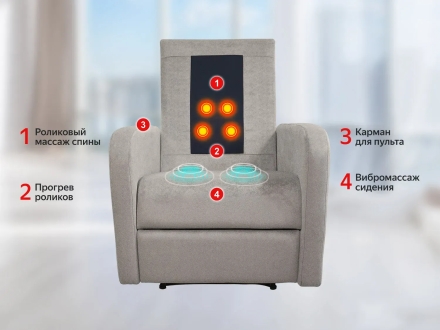 Кресло-реклайнер электрический с массажем FUJIMO E-COMFORT CHAIR Mouse